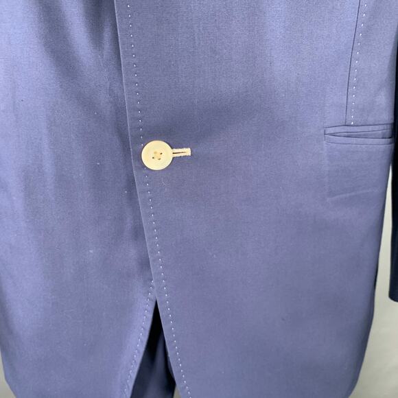 ASTOR & BLACK Size 44 Blue Contrast Stitch Single Breasted Notch Lapel Suit - Picture 12 of 16